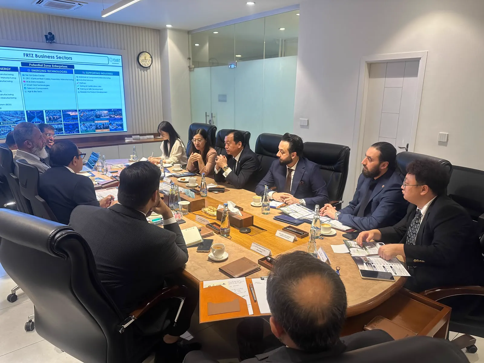 Partnership discussions in a boardroom