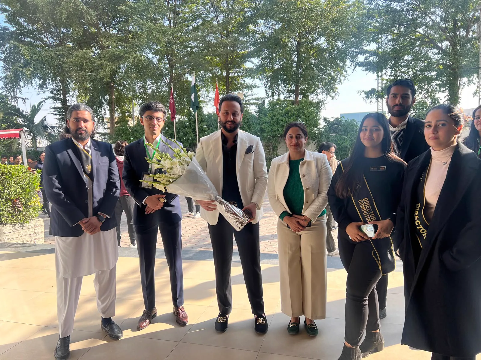 Delegation on a university campus